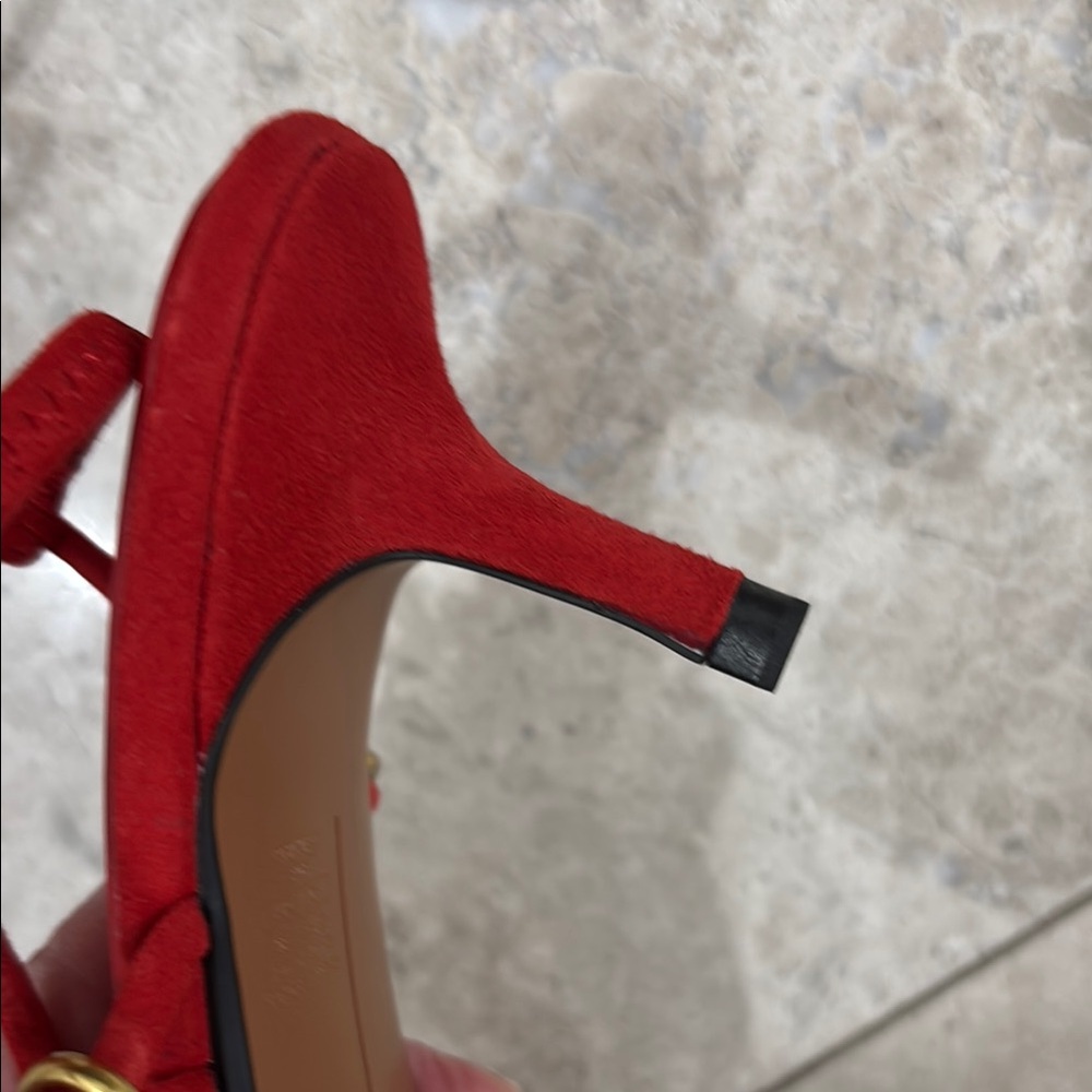 Brand New Zara Suede Red Strappy Heels size 7 - Picture 6 of 6